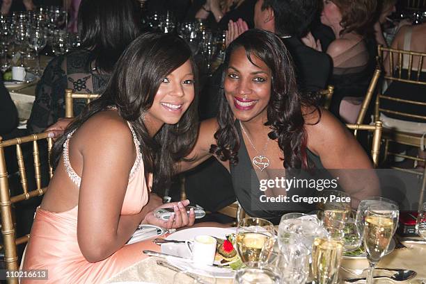 Ashanti and mother Tina Douglas during The Fragrance Foundation's 2005 FiFi Awards - Inside the Dinner at Hammerstein Ballroom in New York City, New...