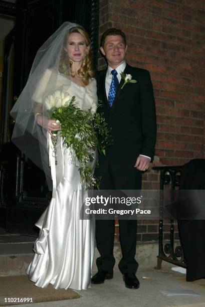 Stephanie March, of TV's "Law & Order: Special Victims Unit," and Bobby Flay, New York chef after becoming man and wife.