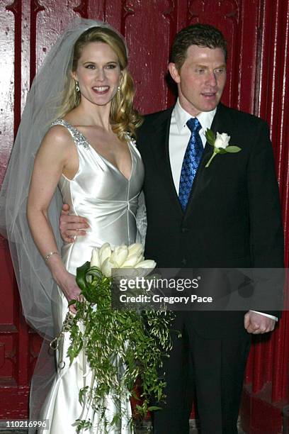 Stephanie March, of TV's "Law & Order: Special Victims Unit," and Bobby Flay, New York chef after becoming man and wife.