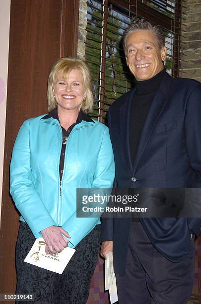 Maury Povich and Judi Evans during The 32nd Annual Daytime EMMY Awards - Nomination Announcements at CBS Guiding Light Stages in New York City, New...