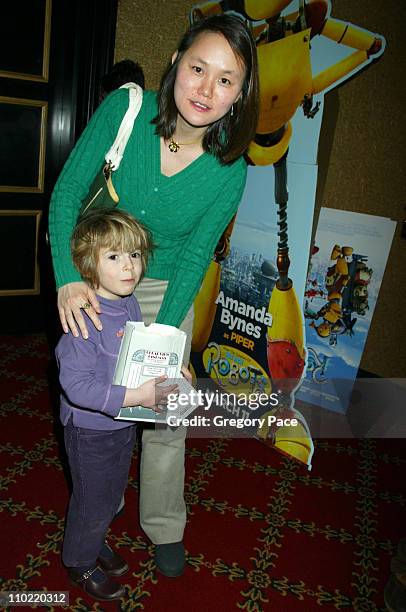 Soon-Yi Allen and her daughter Manzie during "Robots" Special New York Screening and Lobby Party at Ziegfeld Theater in New York City, New York,...