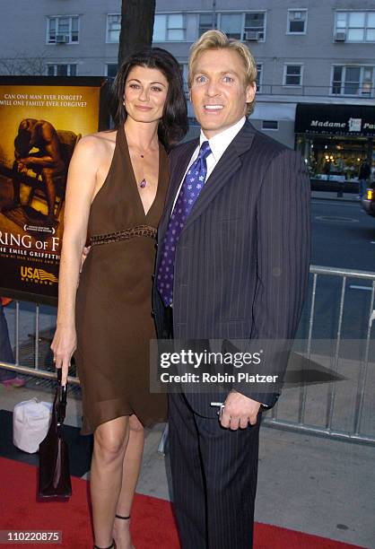 Caprice Benedetti and Sam Champion during "Ring of Fire: The Emile Griffith Story" New York City Premiere - Arrivals at Beekman Theater in New York...