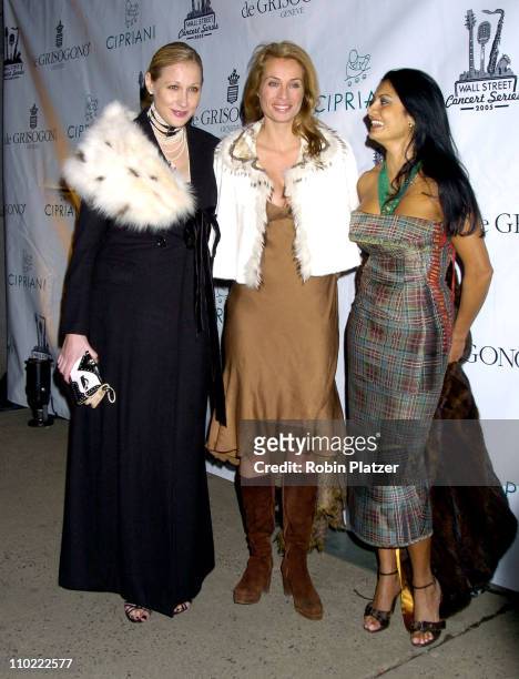 Amy Sacco, Frederique van der Wal and during The 2005 Wall Street Concert Series Benefiting Wall Street Rising Starring Rod Stewart at Ciprianis Wall...