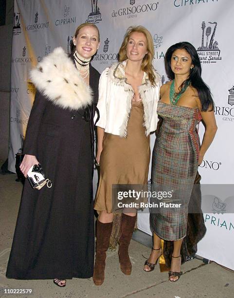 Amy Sacco, Frederique van der Wal and during The 2005 Wall Street Concert Series Benefiting Wall Street Rising Starring Rod Stewart at Ciprianis Wall...