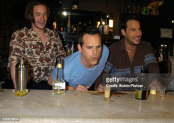 Tom Pelphrey, Michael Park and Ricky Paull Goldin during Party for The Hot Men of CBS Guiding Light and As The World Turns which was filmed for David...