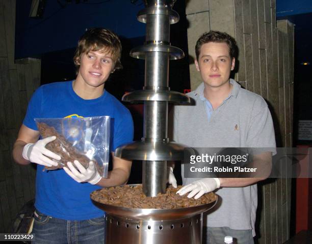 Zach Roerig and Jesse Soffer during Party for The Hot Men of CBS Guiding Light and As The World Turns which was filmed for David Tuteras Discovery...