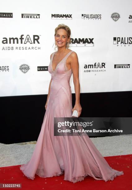 Sharon Stone during amfAR "Cinema Against AIDS" Gala Presented by Miramax Films, Palisades Pictures and Quintessentially - Arrivals at Le Moulins de...