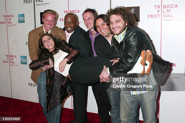 Dori Berinstein, director of the film and broadway producer with from left to right - Jason Moore, director of "Avenue Q," Ken Roberson,...