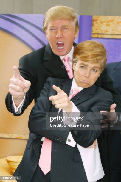 Katie Couric as Donald Trump and Donald Trump during Halloween at the "Today" Show at Rockefeller Plaza in New York City, New York, United States.