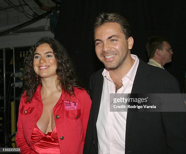 Valeria Liberman and Cristian Castro during 2005 Billboard Latin Music Awards and Conference - Rehersals - Day 2 at Miami Arena in Miami, Florida,...