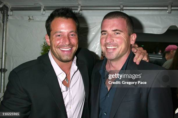 Johnny Messner and Dominic Purcell during 2005/2006 FOX Prime Time UpFront - Inside Green Room and Party at Seppi's Restaurant and Central Park...