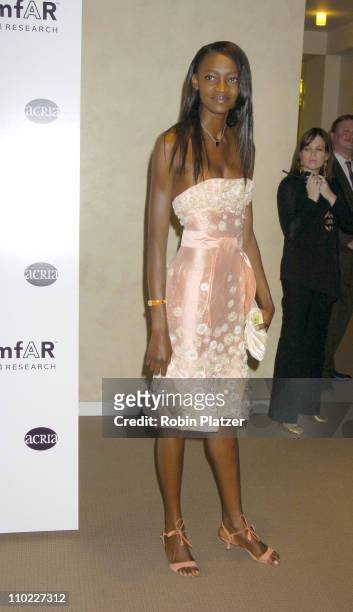Oluchi during amfAR and ACRIA Honor Herb Ritts with a Sale of Contemporary Artwork - Arrivals at Sothebys in New York, New York, United States.