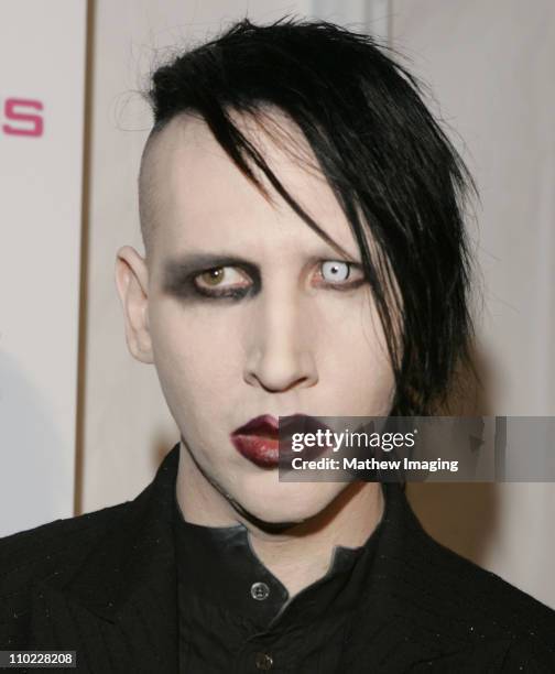 Marilyn Manson during DKNY Jeans and Lo-Fi Gallery Present "Mick Rock Live in LA" Exhibit at Lo-Fi Gallery in Hollywood, California, United States.