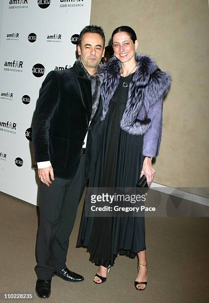Francisco Costa and Salle Albemarle during amfAR and ACRIA Honor Herb Ritts with a Sale of Contemporary Artwork - Inside Arrivals at Sothebys in New...