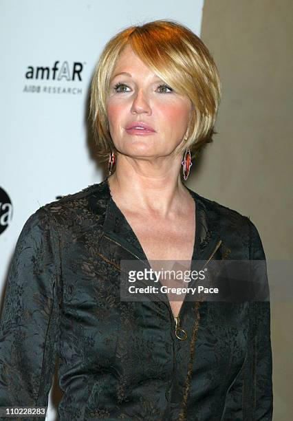 Ellen Barkin during amfAR and ACRIA Honor Herb Ritts with a Sale of Contemporary Artwork - Inside Arrivals at Sothebys in New York City, New York,...