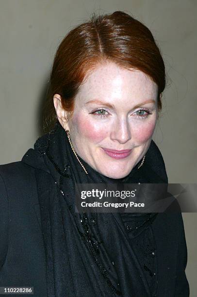 Julianne Moore during amfAR and ACRIA Honor Herb Ritts with a Sale of Contemporary Artwork - Inside Arrivals at Sothebys in New York City, New York,...