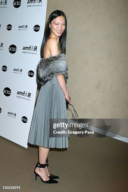 Ling Tan during amfAR and ACRIA Honor Herb Ritts with a Sale of Contemporary Artwork - Inside Arrivals at Sothebys in New York City, New York, United...