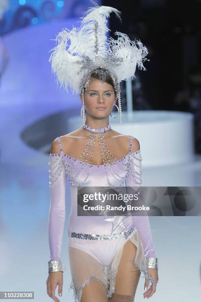 Model wearing Zapping during Sao Paulo Fashion Week Fall 2005 - Zapping - Runway at Sao Paulo in Sao Paulo, Brazil.