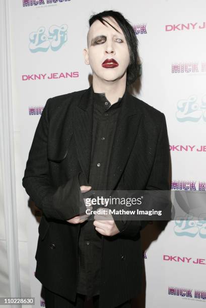 Marilyn Manson during DKNY Jeans and Lo-Fi Gallery Present "Mick Rock Live in LA" Exhibit at Lo-Fi Gallery in Hollywood, California, United States.