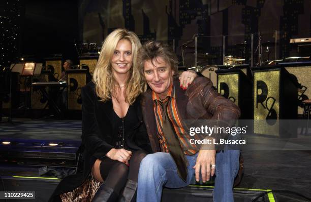 Penny Lancaster and Rod Stewart during AOL Music Live Concert with Rod Stewart on the Eve of the Release of "Stardust...The Great American Songbook...