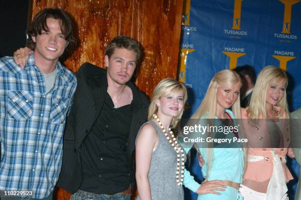 Jared Padalecki, Chad Michael Murray, Elisha Cuthbert, Paris Hilton wax figure and Paris Hilton