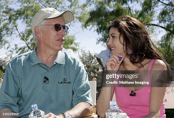 James Woods and Teri Hatcher during The 7th Annual Michael Douglas & Friends Celebrity Golf Tournament Presented by Lexus at Cascata Golf Course in...