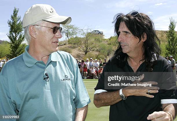 James Woods and Alice Cooper during The 7th Annual Michael Douglas & Friends Celebrity Golf Tournament Presented by Lexus at Cascata Golf Course in...