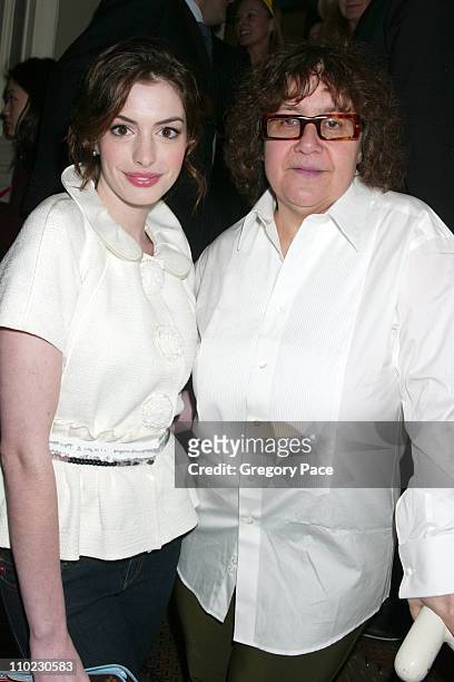 Anne Hathaway and Ingrid Sischy during Louis Vuitton and Interview Magazine Host Party for Pharrell Williams and Nigo to Celebrate Their Sunglasses...