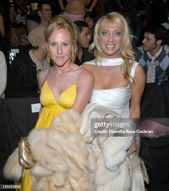 Sarah Siegel Magness and Holly Kylberg during Olympus Fashion Week Fall 2005 - Heatherette - Front Row at The Tent, Bryant Park in New York City, New...