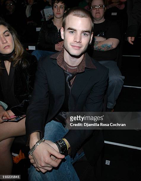 David Gallagher during Olympus Fashion Week Fall 2005 - Heatherette - Front Row at The Tent, Bryant Park in New York City, New York, United States.