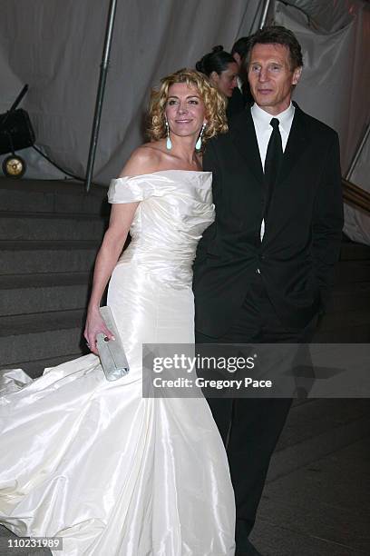 Natasha Richardson and Liam Neeson during The Costume Institute's Gala Celebrating "Chanel" - Departures at The Metropolitan Museum of Art in New...