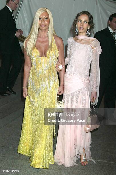 Donatella Versace and daughter Allegra during The Costume Institute's Gala Celebrating "Chanel" - Departures at The Metropolitan Museum of Art in New...