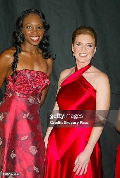 Venus Williams and Sarah Ferguson during Olympus Fashion Week Fall 2005 - Heart Truth Red Dress Collection - Special Post-Show Meet and Greet with...