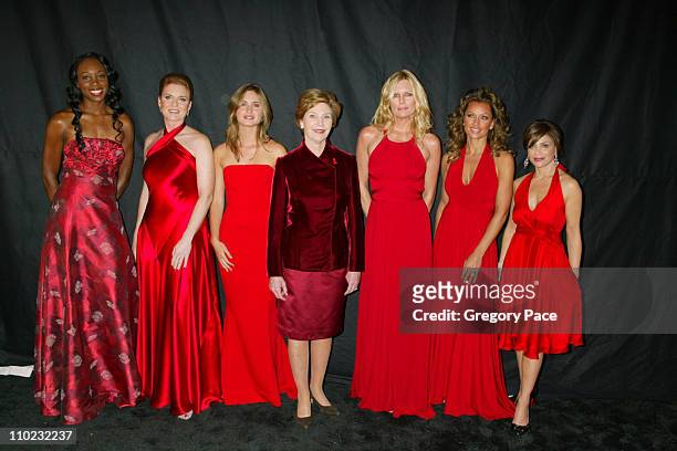 Venus Williams, Sarah Ferguson, Lauren Bush , First Lady Laura Bush, Patti Hansen, Vanessa Williams and Paula Abdul
