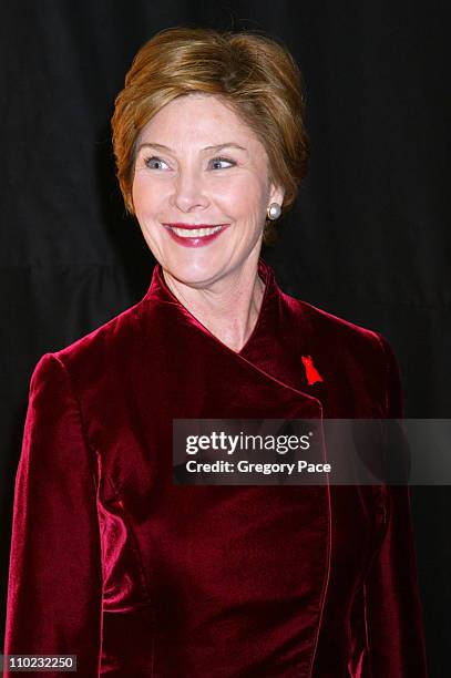 First Lady Laura Bush during Olympus Fashion Week Fall 2005 - Heart Truth Red Dress Collection - Special Post-Show Meet and Greet with First Lady...