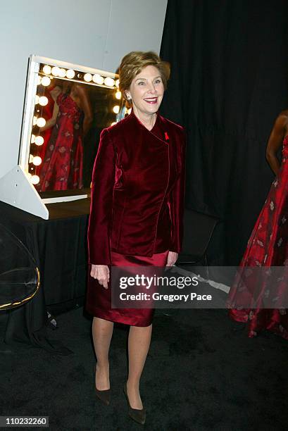 First Lady Laura Bush during Olympus Fashion Week Fall 2005 - Heart Truth Red Dress Collection - Special Post-Show Meet and Greet with First Lady...