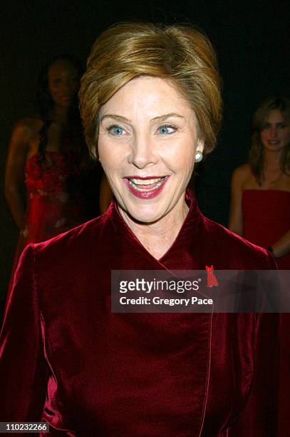 First Lady Laura Bush during Olympus Fashion Week Fall 2005 - Heart Truth Red Dress Collection - Special Post-Show Meet and Greet with First Lady...
