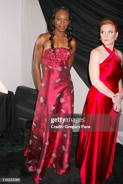 Venus Williams and Sarah Ferguson during Olympus Fashion Week Fall 2005 - Heart Truth Red Dress Collection - Special Post-Show Meet and Greet with...