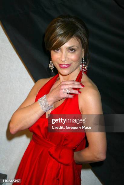 Paula Abdul during Olympus Fashion Week Fall 2005 - Heart Truth Red Dress Collection - Special Post-Show Meet and Greet with First Lady Laura Bush at...