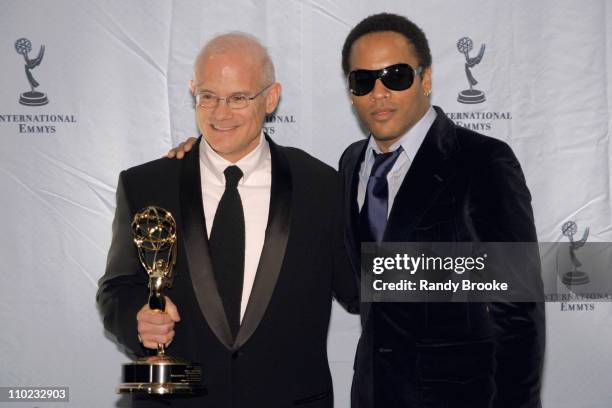 Bill Roedy, president of MTV Networks International winner of the 'Founders' award and Lenny Kravitz