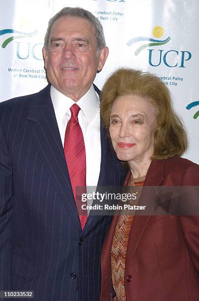 Dan Rather and Helen Gurley Brown during United Cerebral Palsy Fourth Annual "Women Who Care" Luncheon at Ciprianis 42nd Street in New York City, New...