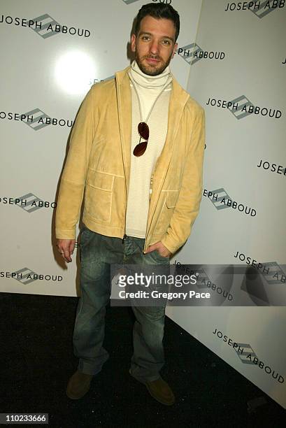 Chasez during Olympus Fashion Week Fall 2005 - Joseph Abboud - Backstage and Front Row at Bryant Park Tents in New York City, New York, United States.
