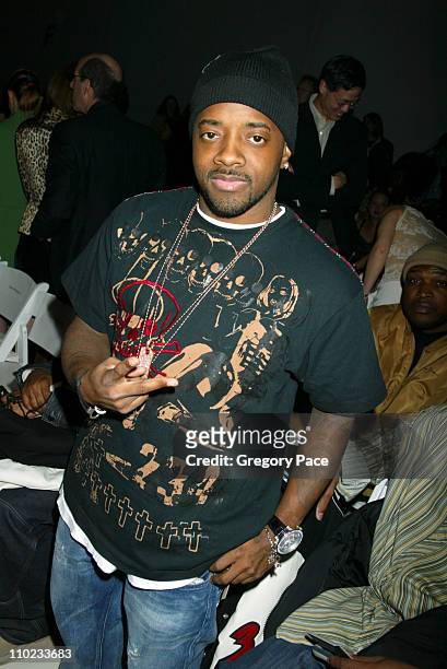 Jermaine Dupri during Olympus Fashion Week Fall 2005 - Joseph Abboud - Backstage and Front Row at Bryant Park Tents in New York City, New York,...