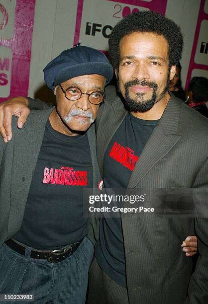 Melvin Van Peebles and Mario Van Peebles during The 14th Annual Gotham Awards Gala - Arrivals at Pier 60 in New York City, New York, United States.