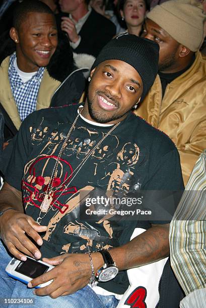 Jermaine Dupri during Olympus Fashion Week Fall 2005 - Joseph Abboud - Backstage and Front Row at Bryant Park Tents in New York City, New York,...