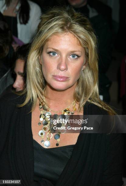 Rachel Hunter during Olympus Fashion Week Fall 2005 - Joseph Abboud - Backstage and Front Row at Bryant Park Tents in New York City, New York, United...