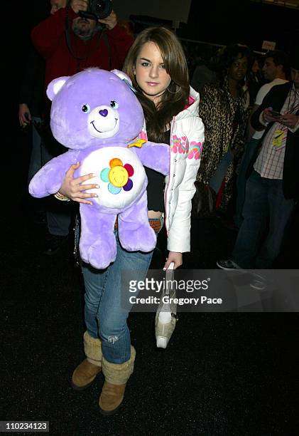 JoJo during Olympus Fashion Week Fall 2005 - Heatherette - Backstage and Front Row at Bryant Park Tents in New York City, New York, United States.