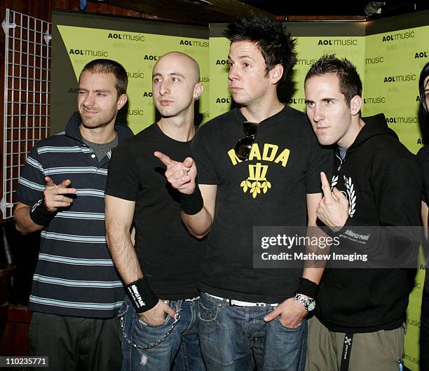 Sebastien Lefebvre, Jeff Stinco, Pierre Bouvier and Chuck Comeau of Simple Plan