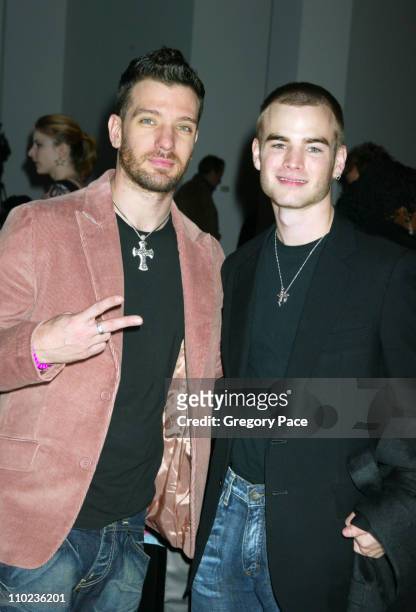 Chasez and David Gallagher during Olympus Fashion Week Fall 2005 - Baby Phat - Front Row and Backstage at Skylight Studios in New York City, New...