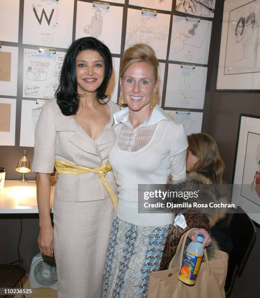 Shohreh Aghdashloo and Sarah Siegel Magness during Olympus Fashion Week Fall 2005 W Hotel VIP Lounge Day 3 at Bryant Park in New York City, New York,...